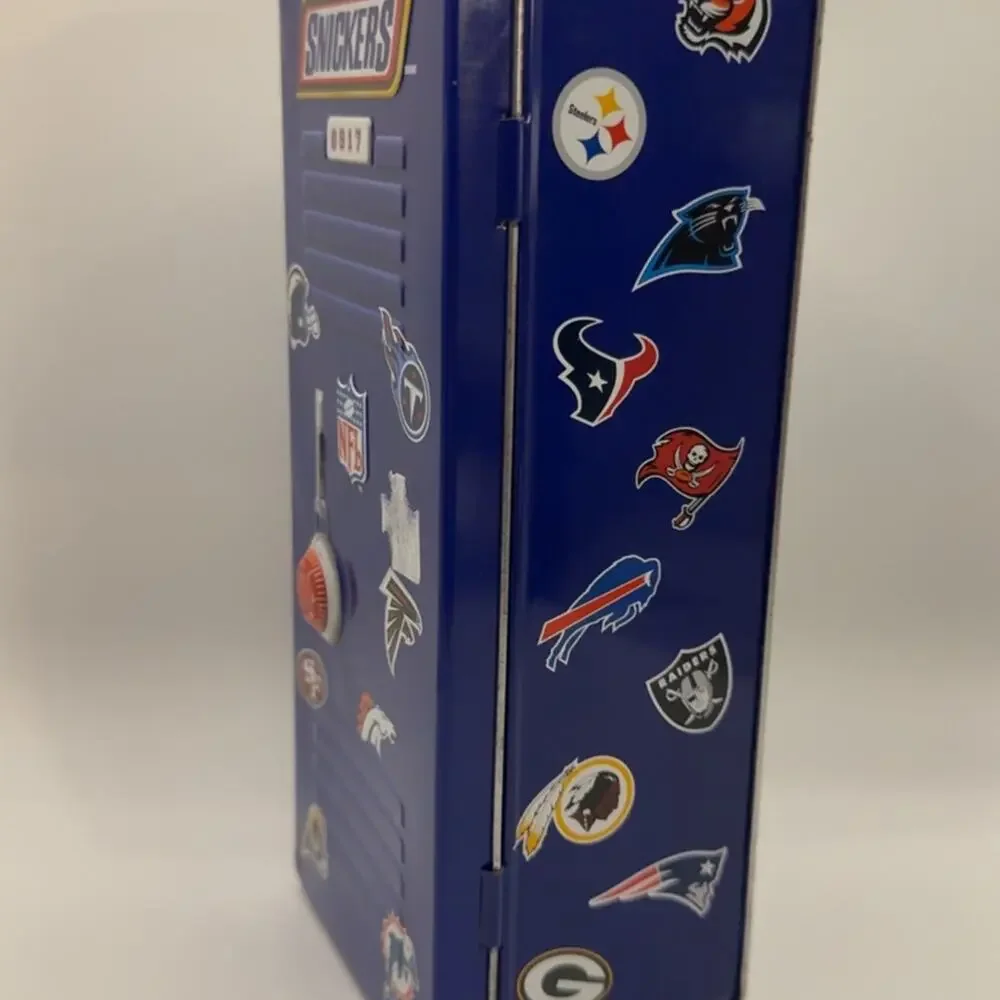 Snickers NFL Football Locker Container NFL Team Logos Pencil Case 9”